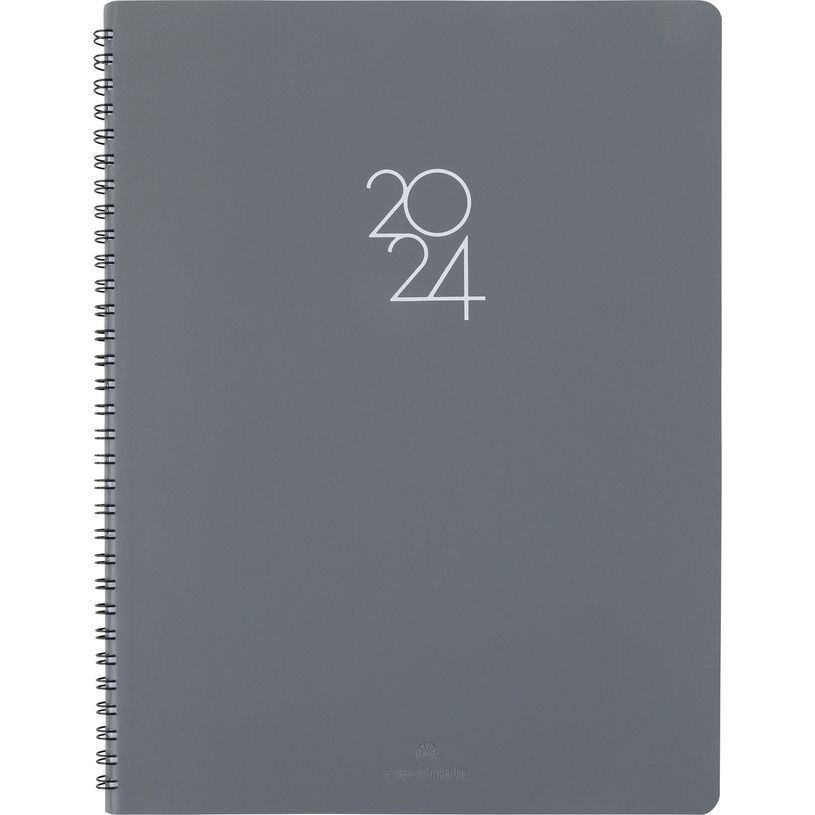 3664447155586-Agenda à spirale Portland - 1 semaine sur 2 pages - 22 x 28 cm - gris - Oberthur-P_405149081_1-0