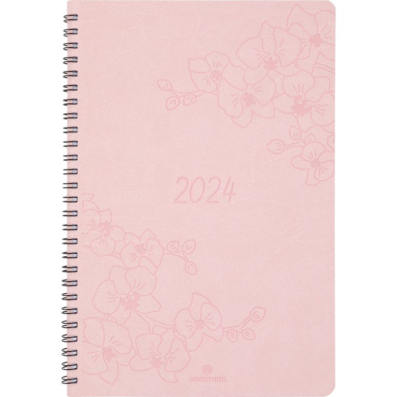 3664447157368-Agenda à spirale Primrose - 1 semaine sur 2 pages - 17 x 24,5 cm - rose - Oberthur-P_405149145_1-0