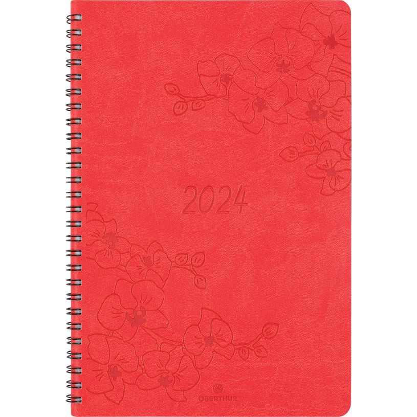 3664447157375-Agenda à spirale Primrose - 1 semaine sur 2 pages - 17 x 24,5 cm - corail - Oberthur-P_405149146_1-0