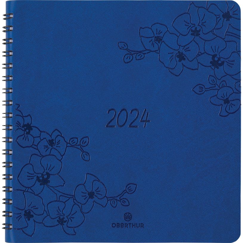 3664447157436-Agenda à spirale Primrose - 1 semaine sur 2 pages - 16 x 16 cm - bleu marine - Oberthur-P_405149152_1-0