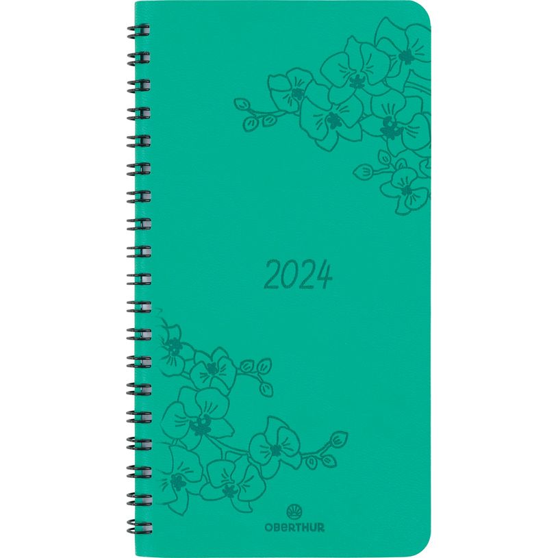 3664447157498-Agenda de poche spiralé Primrose - 1 semaine sur 2 pages - 9,5 x 17 cm - vert - Oberthur-P_405149158_1-0
