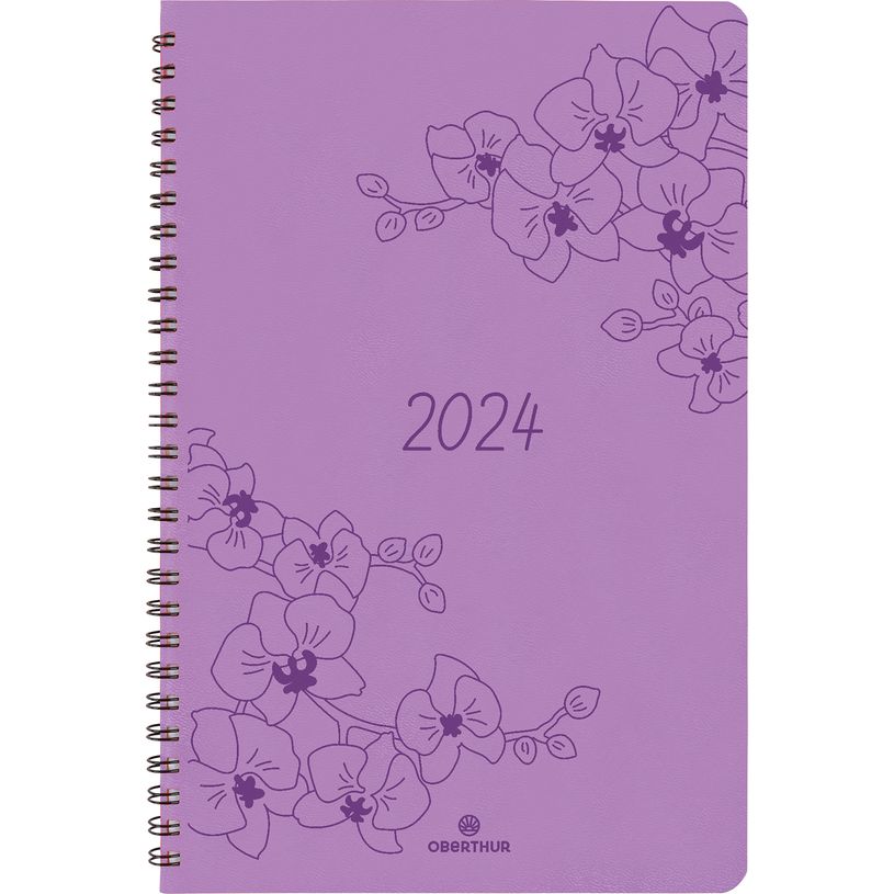 3664447157504-Agenda à spirale Primrose - 1 semaine sur 2 pages - 10 x 15 cm - lilas - Oberthur-P_405149159_1-0