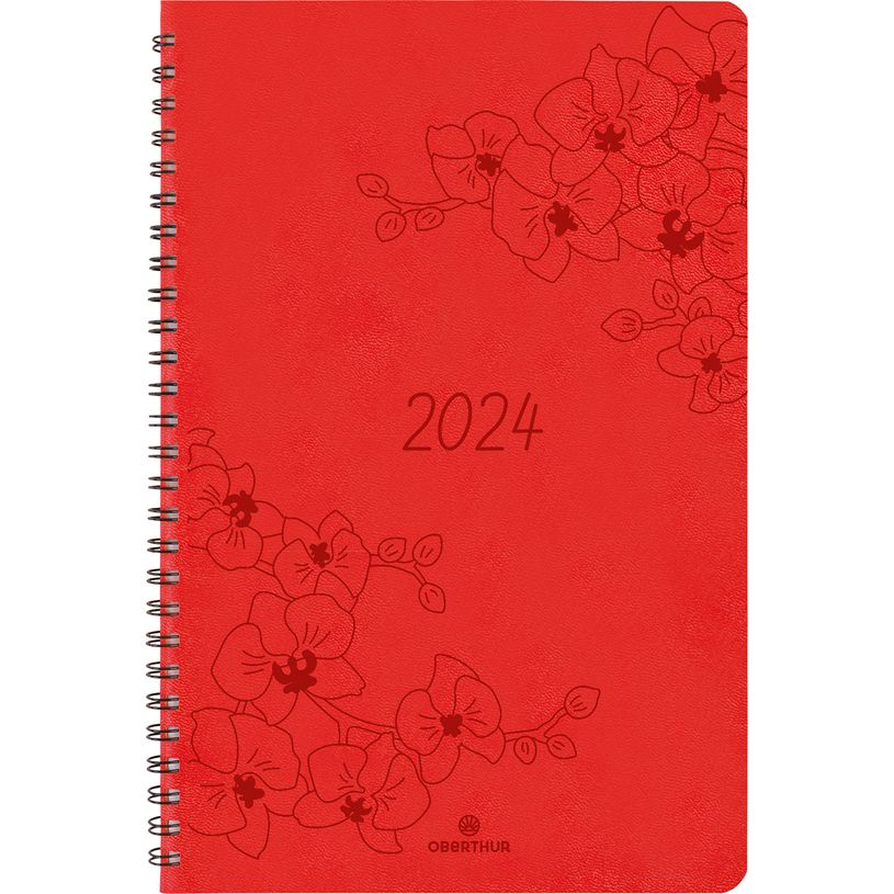 3664447157528-Agenda à spirale Primrose - 1 semaine sur 2 pages - 10 x 15 cm - corail - Oberthur-P_405149161_1-0