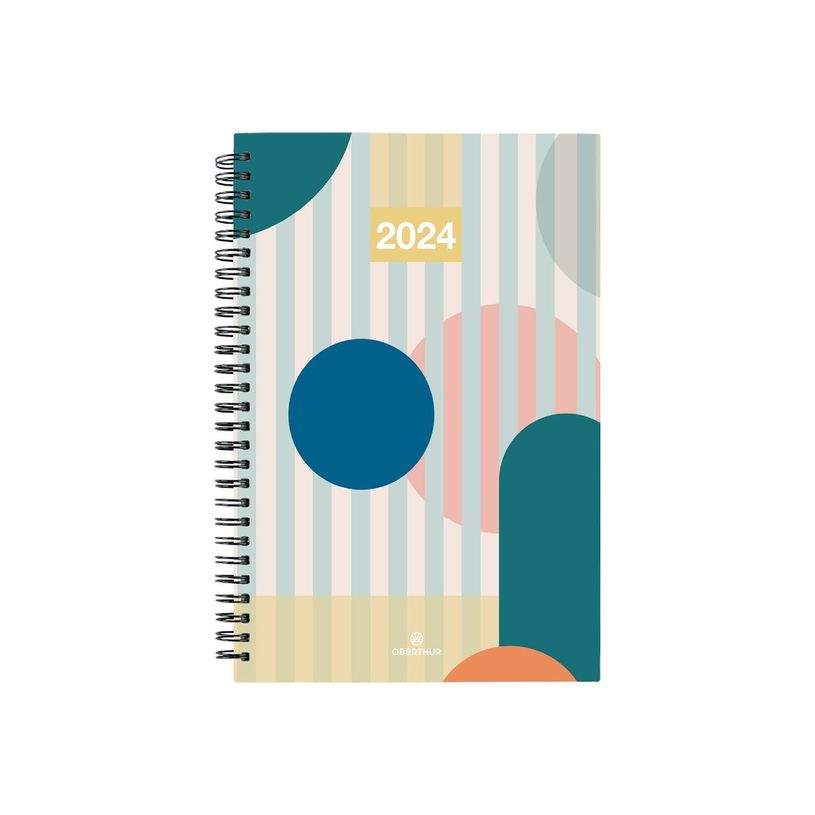 3664447162263-Agenda à spirale Chicago - 1 semaine sur 2 pages - 17 x 24,5 cm - couleurs pastels - Ober-P_405149181_2-2