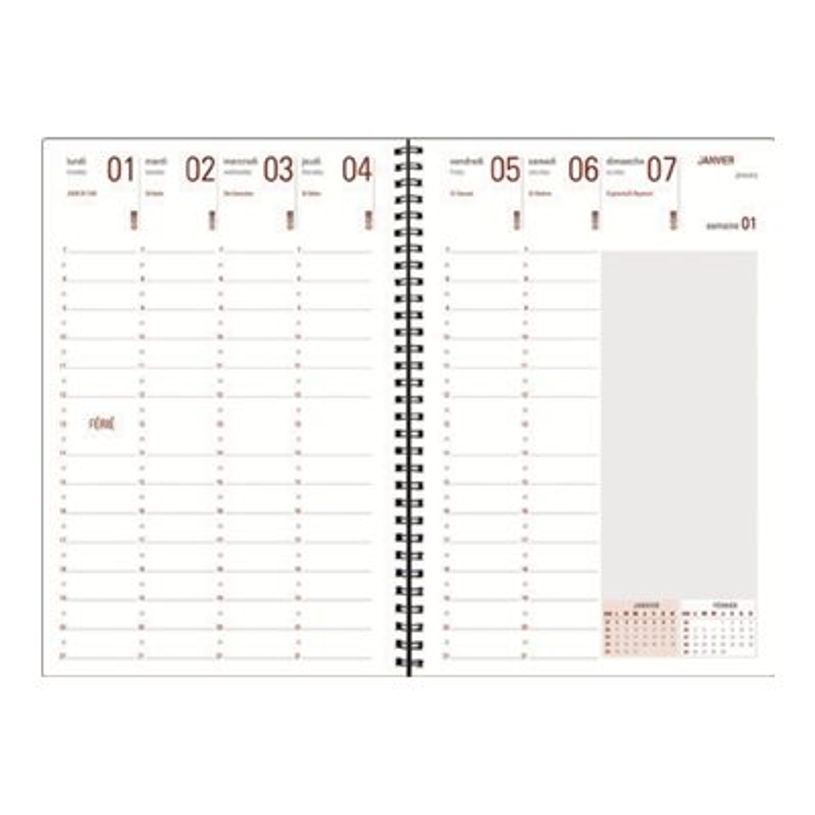 3664447162263-Agenda à spirale Chicago - 1 semaine sur 2 pages - 17 x 24,5 cm - couleurs pastels - Ober-P_405149181_3-1