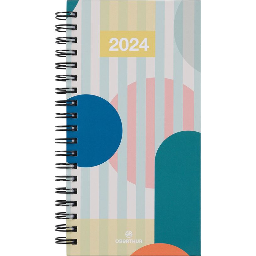 3664447162287-Agenda à spirale Chicago - 1 semaine sur 2 pages - 9,5 x 17,5 cm - couleurs pastels - Obe-P_405149183_1-0