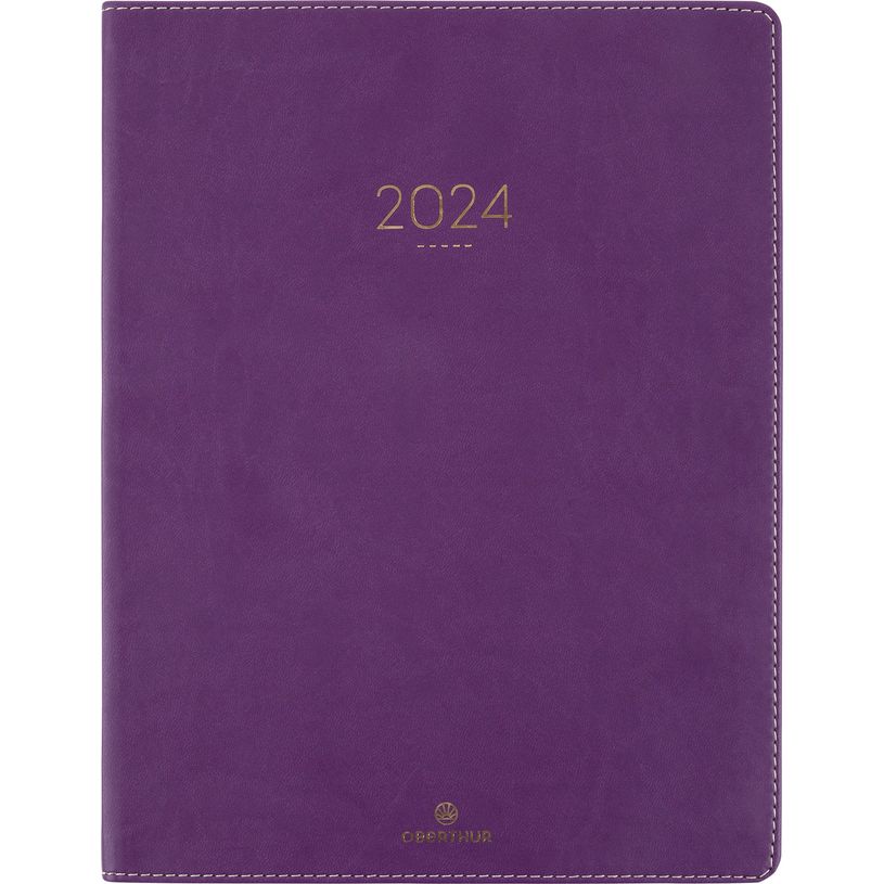 3664447161655-Agenda Eton - 1 semaine sur 2 pages - 22 x 28 cm - violet - Oberthur-P_405149188_1-0