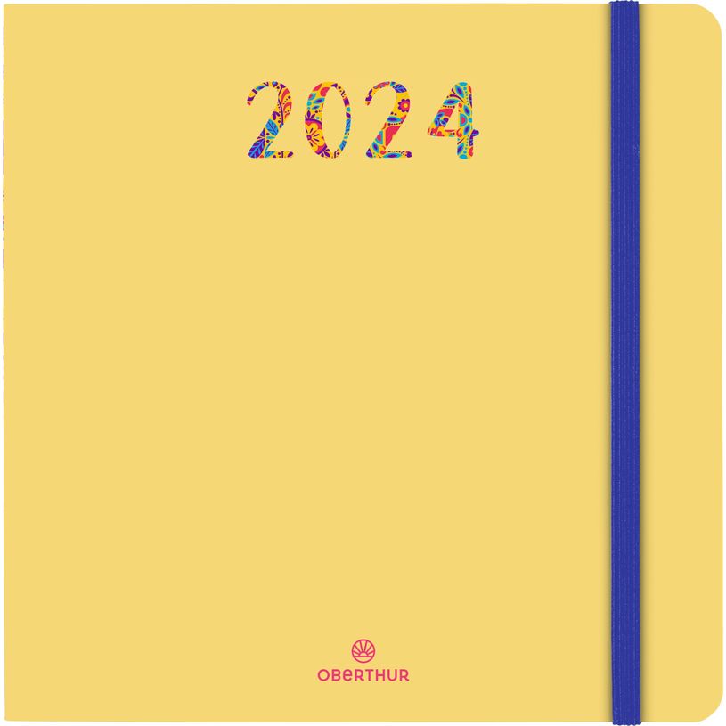 3664447158822-Agenda Merida - 1 semaine sur 2 pages - 16 x 16 cm - jaune - Oberthur-P_405149225_1-0