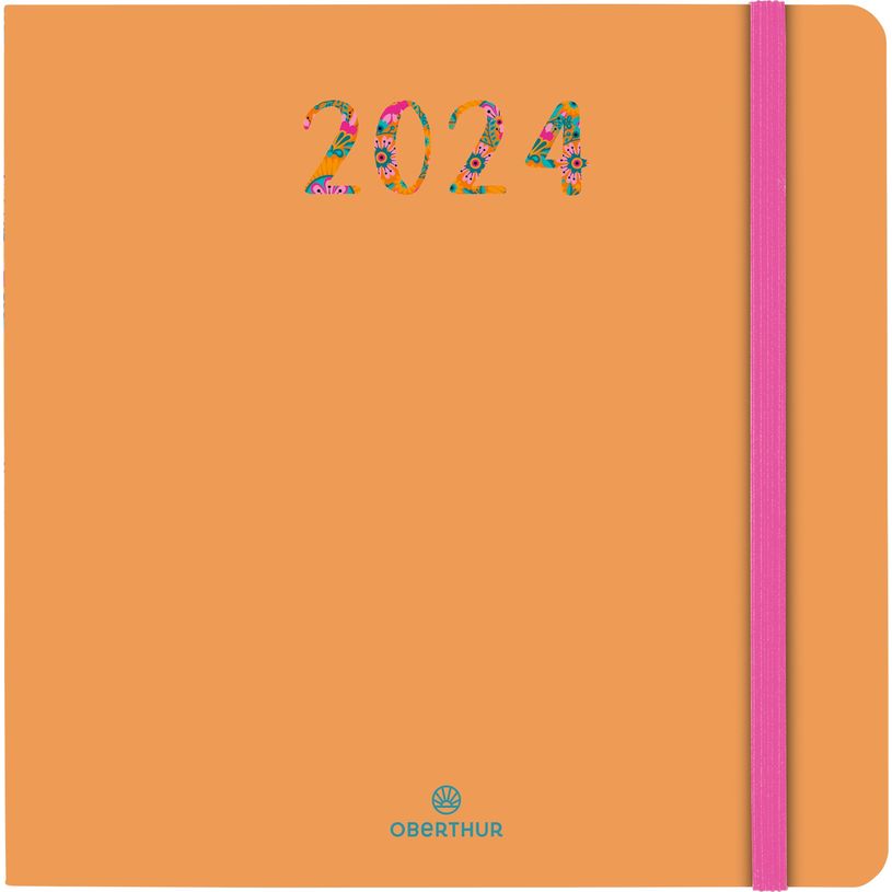 3664447158853-Agenda Merida - 1 semaine sur 2 pages - 16 x 16 cm - orange - Oberthur-P_405149228_1-0