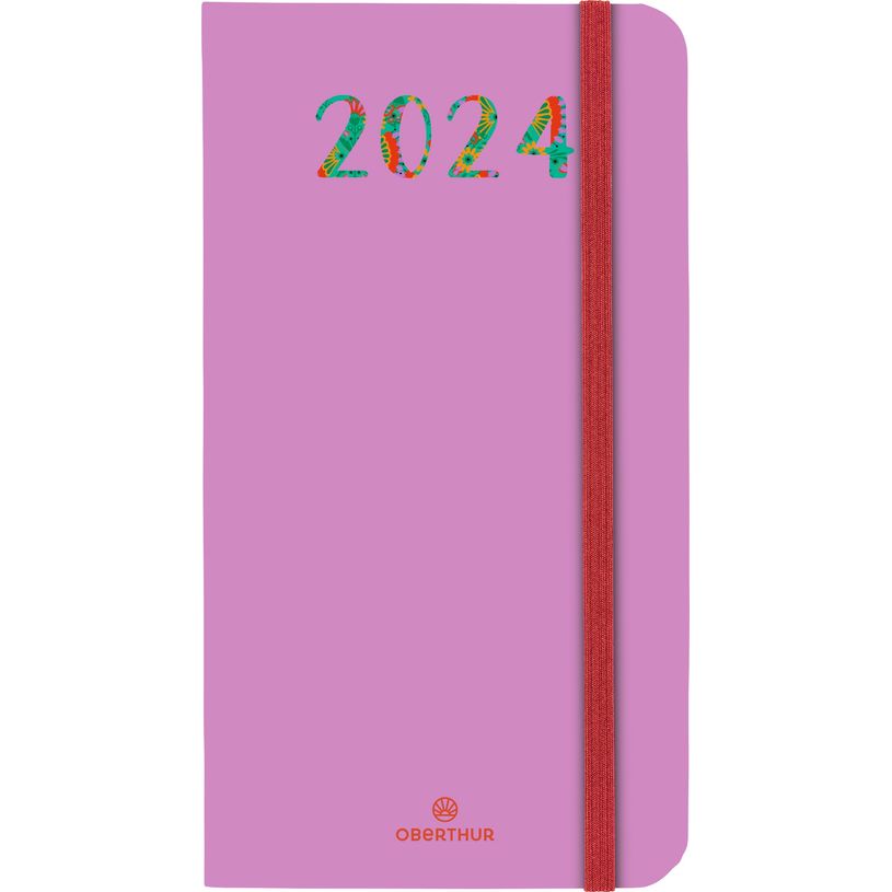 3664447158877-Agenda de poche Merida - 1 semaine sur 2 pages - 9,5 x 17 cm - violet - Oberthur-P_405149230_1-0