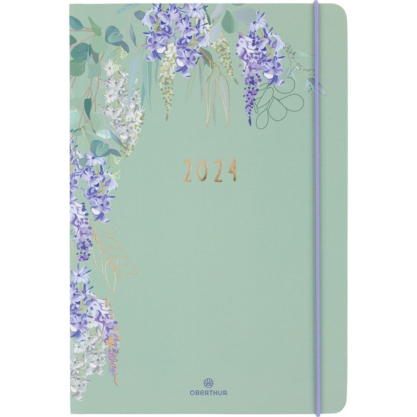 3664447158143-Agenda Giverny - 1 semaine sur 2 pages - 17 x 24,5 cm - vert - Oberthur-P_405149274_1-0