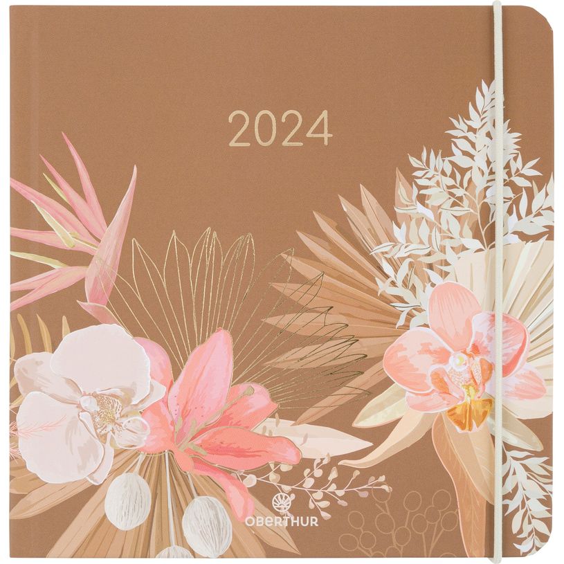 3664447158167-Agenda Giverny - 1 semaine sur 2 pages - 16 x 16 cm - terracota - Oberthur-P_405149276_1-0