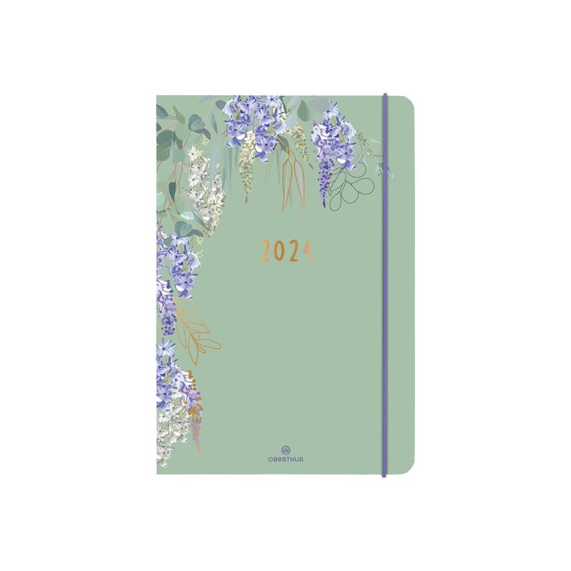 3664447158174-Agenda Giverny - 1 semaine sur 2 pages - 16 x 16 cm - vert - Oberthur-P_405149277_2-1