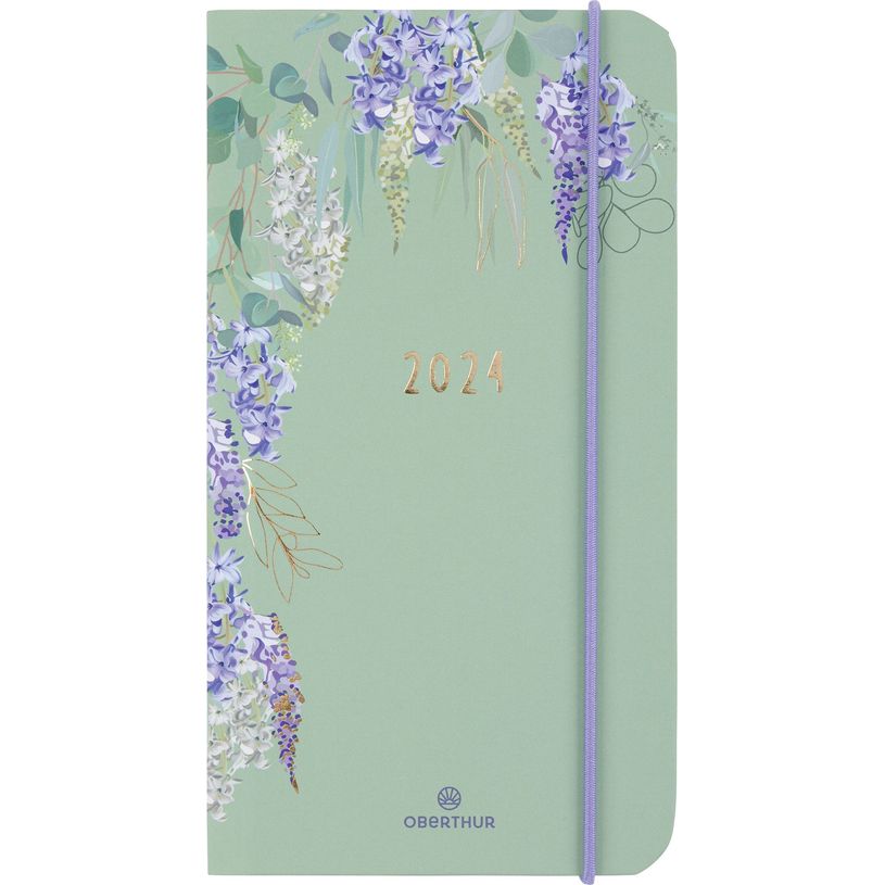 3664447158204-Agenda de poche Giverny - 1 semaine sur 2 pages - 9,5 x 17 cm - vert - Oberthur-P_405149280_1-0