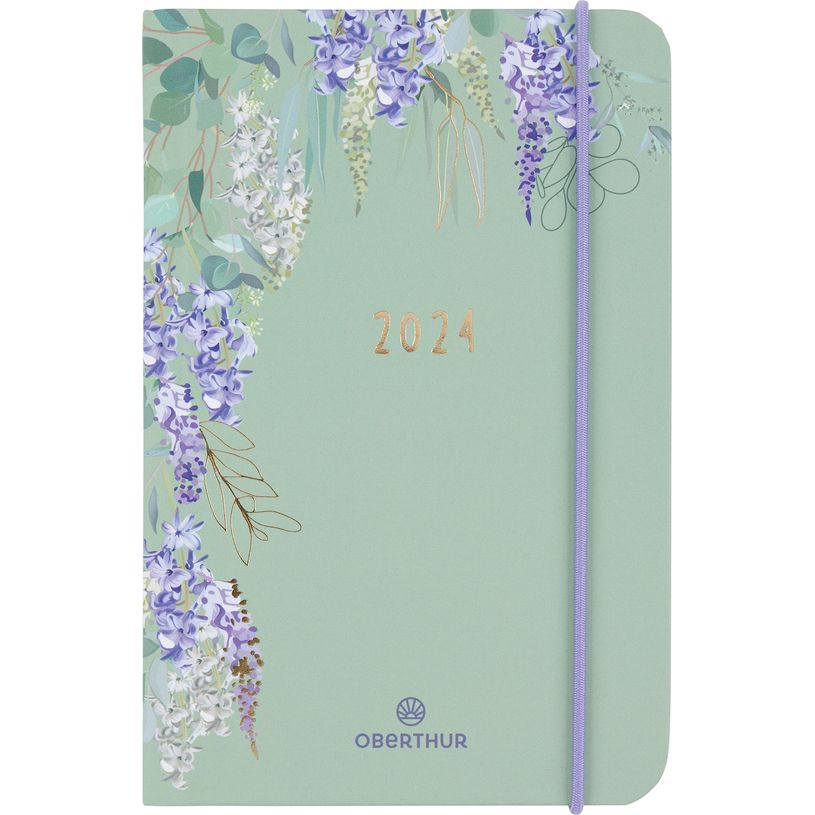 3664447158235-Agenda Giverny - 1 semaine sur 2 pages - 10 x 15 cm - vert - Oberthur-P_405149283_1-0