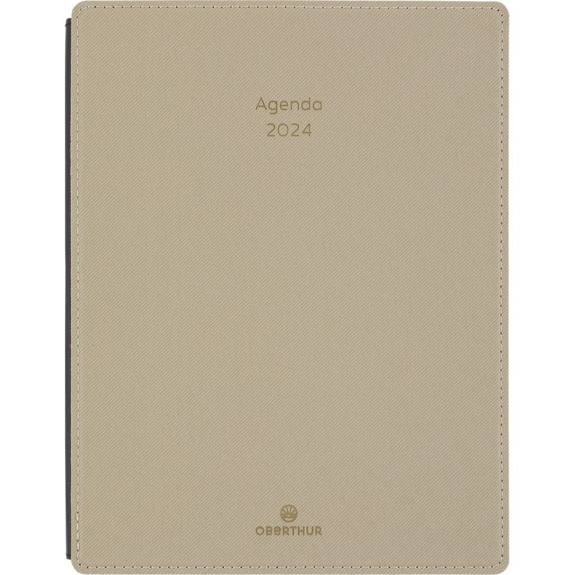 3664447154053-Agenda Stan - 1 semaine sur 2 pages - 19 x 24,5 cm - taupe - Oberthur-P_405149286_1-0