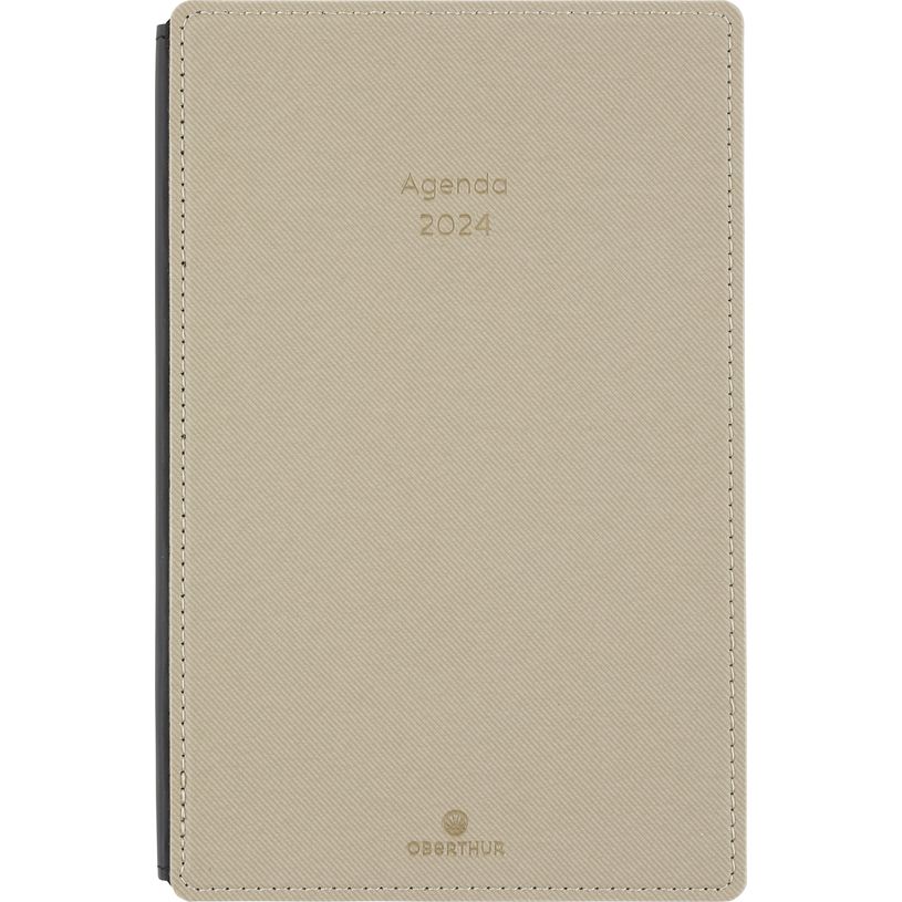 3664447154084-Agenda Stan - 1 semaine sur 2 pages - 13 x 21 cm - taupe - Oberthur-P_405149290_1-0