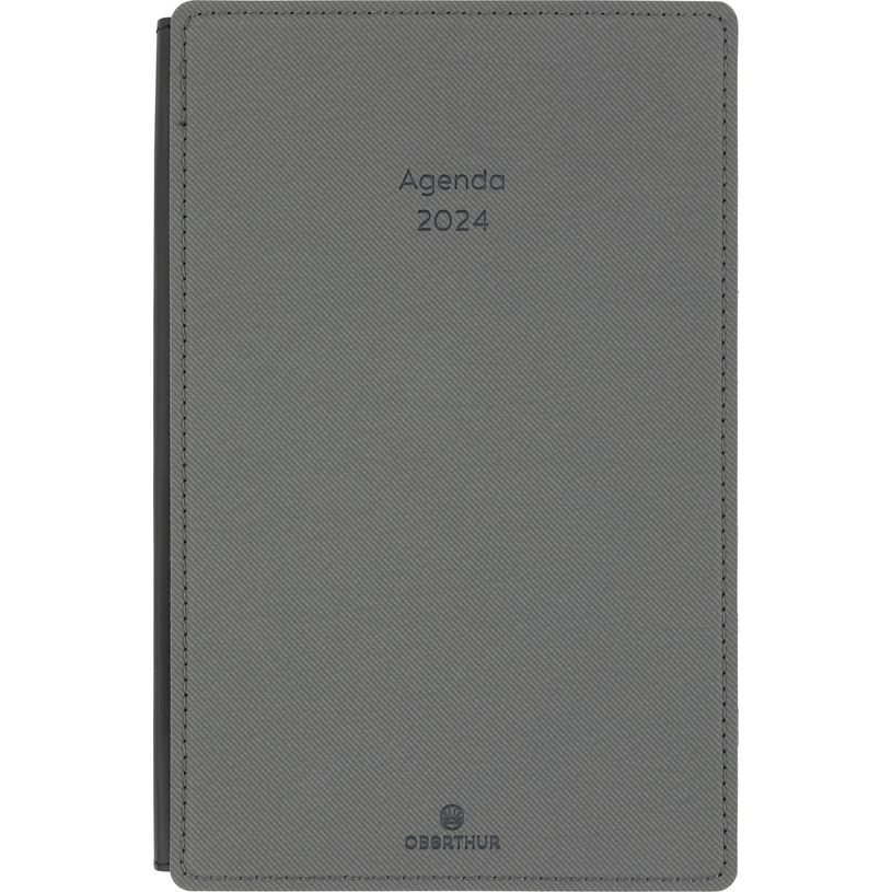 3664447159416-Agenda Stan - 1 semaine sur 2 pages - 13 x 21 cm - gris clair - Oberthur-P_405149292_1-0