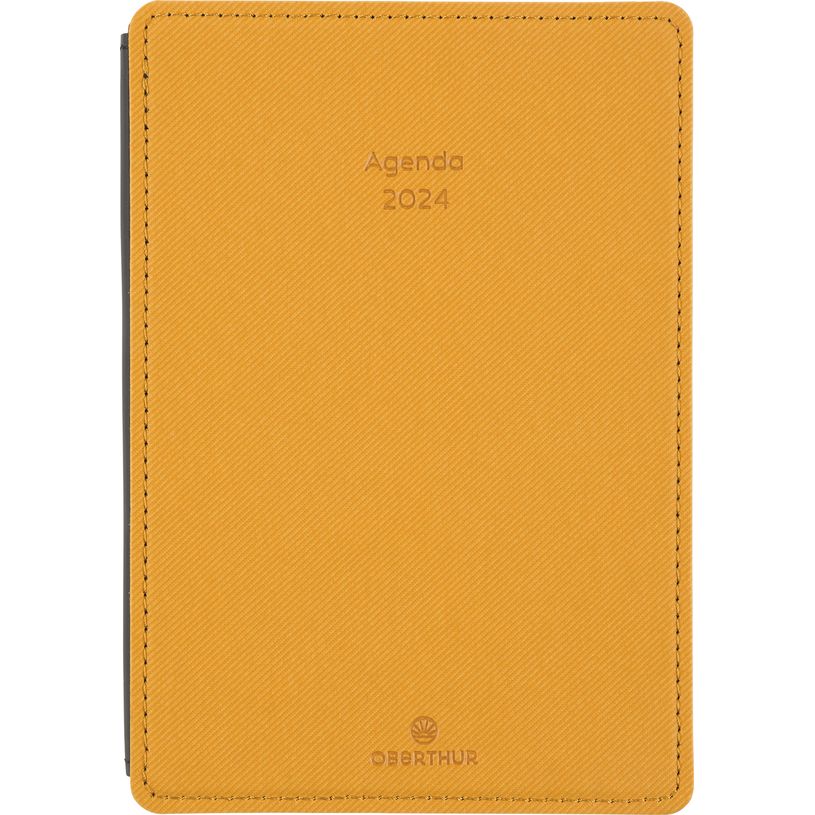 3664447154107-Agenda Stan - 1 semaine sur 2 pages - 11,5 x 16,5 cm - moutarde - Oberthur-P_405149293_1-0