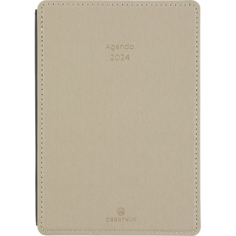 3664447154114-Agenda Stan - 1 semaine sur 2 pages - 11,5 x 16,5 cm - taupe - Oberthur-P_405149294_1-0