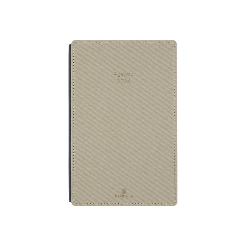 3664447154114-Agenda Stan - 1 semaine sur 2 pages - 11,5 x 16,5 cm - taupe - Oberthur-P_405149294_2-1