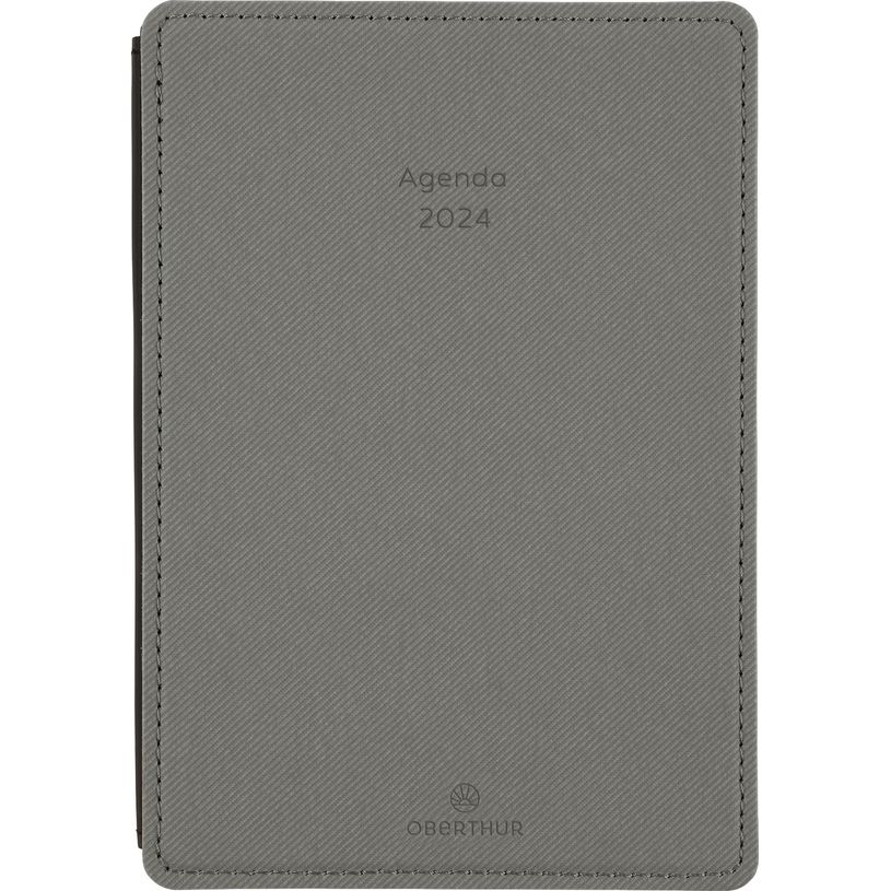 3664447159423-Agenda Stan - 1 semaine sur 2 pages - 11,5 x 16,5 cm - gris clair - Oberthur-P_405149296_1-0