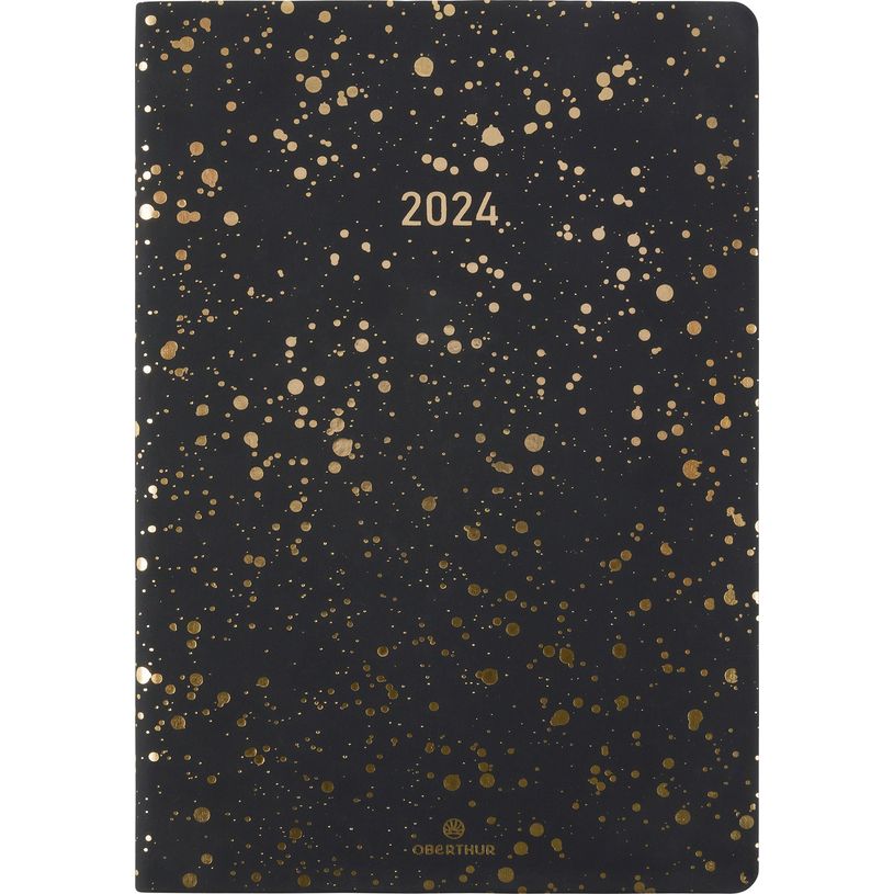 3664447155999-Agenda Céleste - 1 semaine sur 2 pages - 17 x 24,5 cm - noir/or - Oberthur-P_405149298_1-0