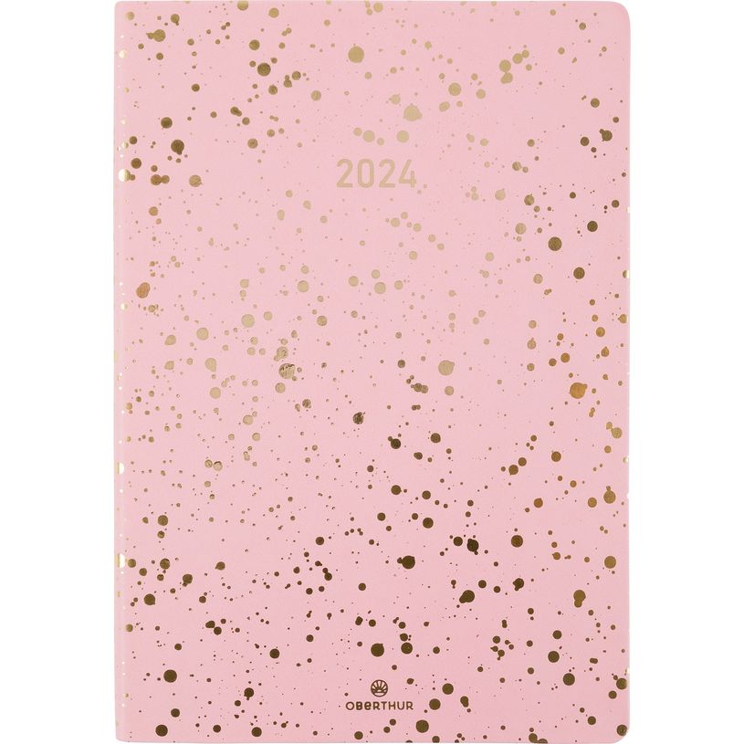 3664447156019-Agenda Céleste - 1 semaine sur 2 pages - 17 x 24,5 cm - rose/or - Oberthur-P_405149300_1-0