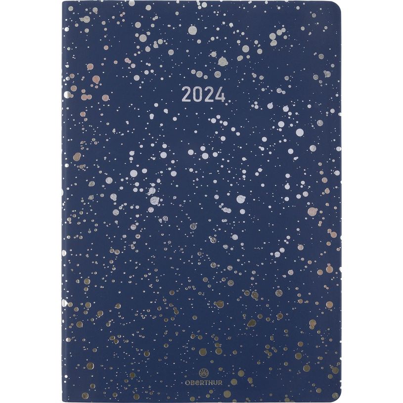 3664447160344-Agenda Céleste - 1 semaine sur 2 pages - 17 x 24,5 cm - marine/argent - Oberthur-P_405149302_1-0