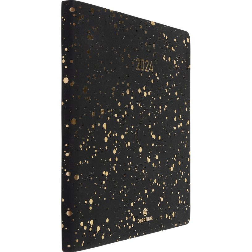 3664447156033-Agenda Céleste - 1 semaine sur 2 pages - 16 x 16 cm - noir/or - Oberthur-P_405149303_1-0