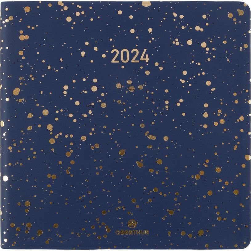 3664447156064-Agenda Céleste - 1 semaine sur 2 pages - 16 x 16 cm - bleu marine/or - Oberthur-P_405149306_1-0