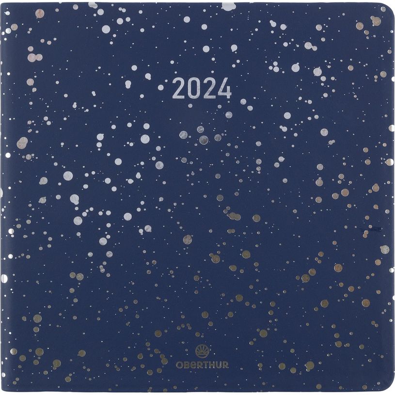 3664447160351-Agenda Céleste - 1 semaine sur 2 pages - 16 x 16 cm - marine/argent - Oberthur-P_405149307_1-0
