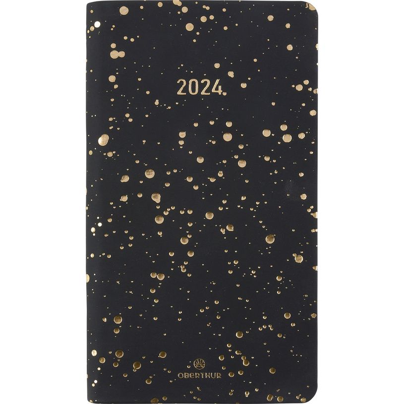 3664447156071-Agenda de poche Céleste - 1 semaine sur 2 pages - 9,5 x 17 cm - noir/or - Oberthur-P_405149308_1-0