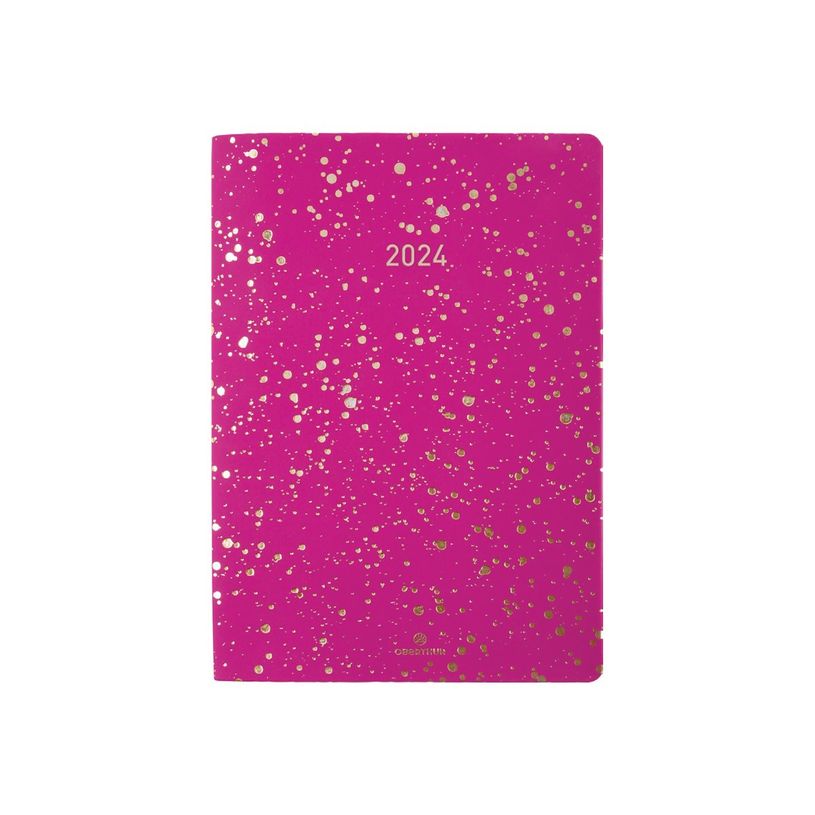 3664447156088-Agenda de poche Céleste - 1 semaine sur 2 pages - 9,5 x 17 cm - fuchsia/or - Oberthur-P_405149309_2-1