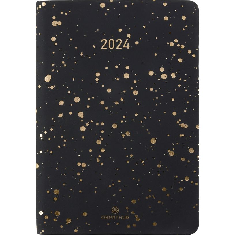 3664447156118-Agenda Céleste - 1 semaine sur 2 pages - 10 x 15 cm - noir/or - Oberthur-P_405149313_1-0