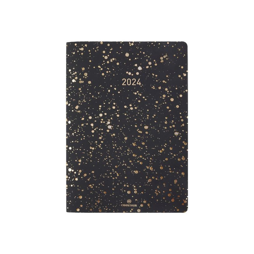 3664447156118-Agenda Céleste - 1 semaine sur 2 pages - 10 x 15 cm - noir/or - Oberthur-P_405149313_2-1