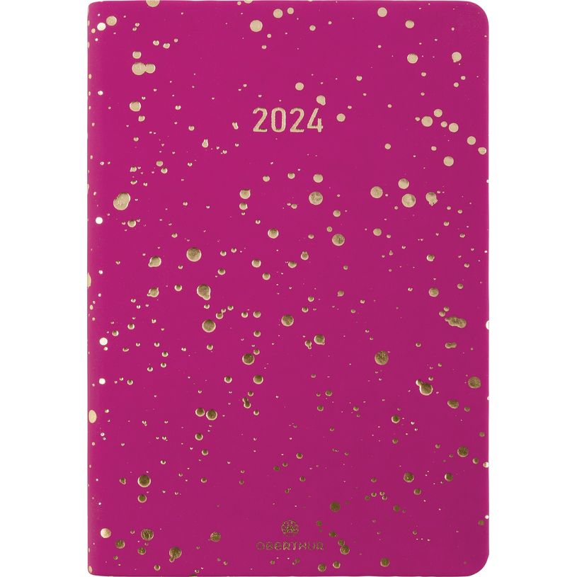 3664447156125-Agenda Céleste - 1 semaine sur 2 pages - 10 x 15 cm - fuchsia/or - Oberthur-P_405149314_1-0