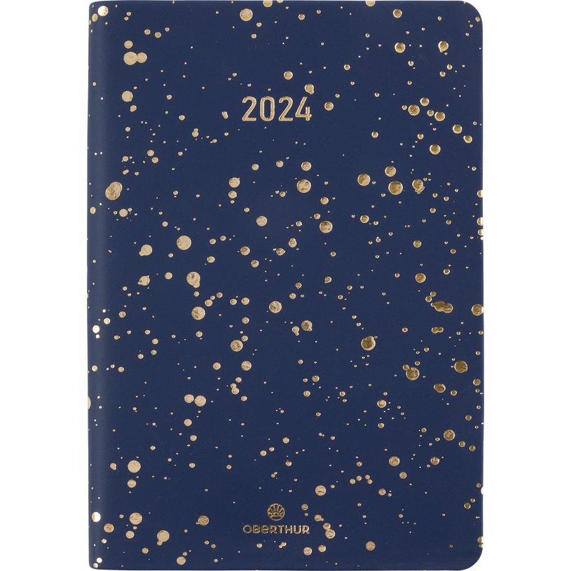 3664447156149-Agenda Céleste - 1 semaine sur 2 pages - 10 x 15 cm - bleu marine/or - Oberthur-P_405149316_1-0