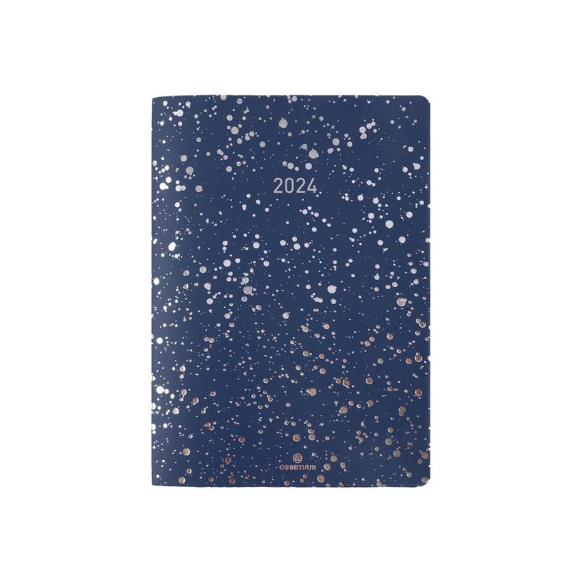 3664447160375-Agenda Céleste - 1 semaine sur 2 pages - 10 x 15 cm - marine/argent - Oberthur-P_405149317_2-1