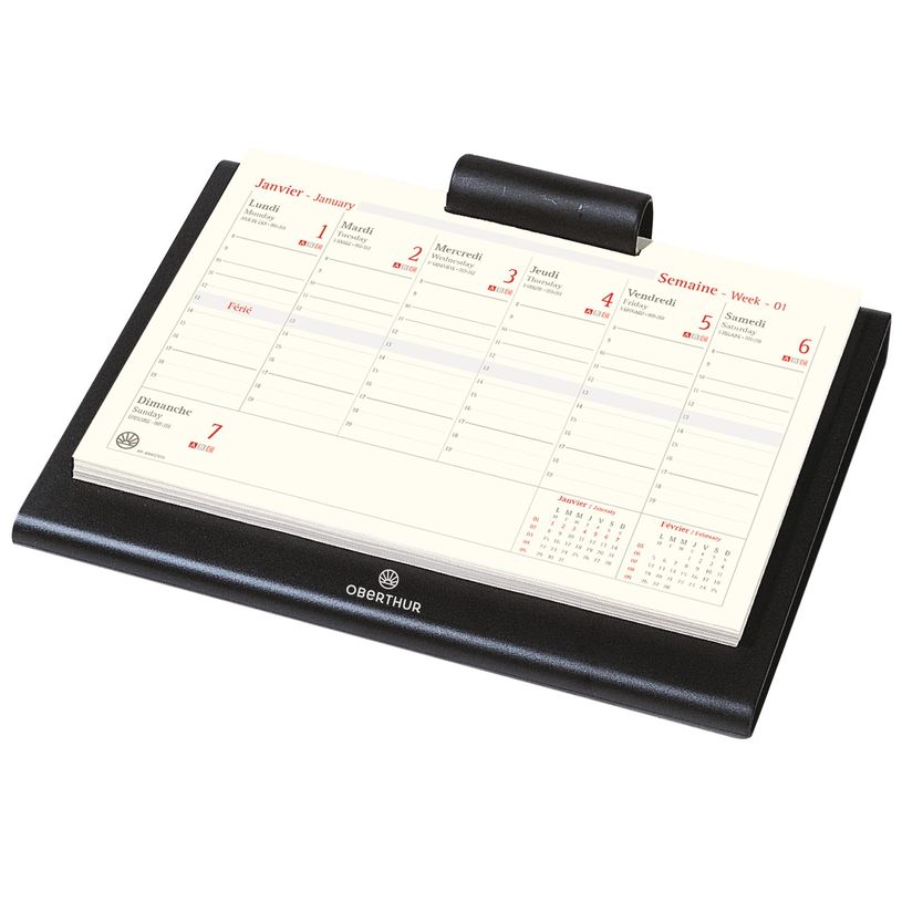 3664447156965-Oberthur - Socle up-to-date noir + recharge semainier - 21 x 24,5 cm-P_405149329_1-0
