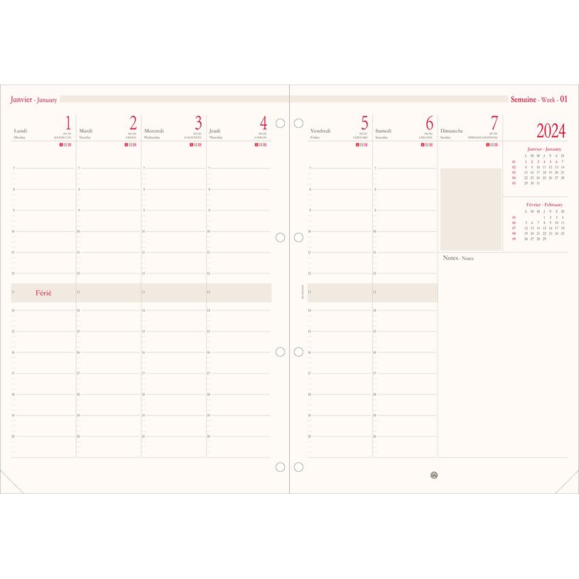 3664447156309-Oberthur - Recharge pour organiseur - 1 semaine sur 2 pages (semainier international) - 21-P_405149362_1-0