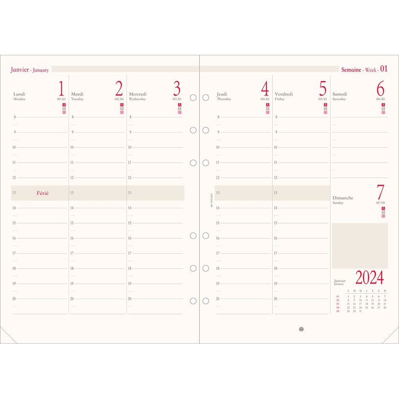 3664447156323-Oberthur - Recharge pour organiseur - 1 semaine sur 2 pages (semainier international) - 14-P_405149364_1-0