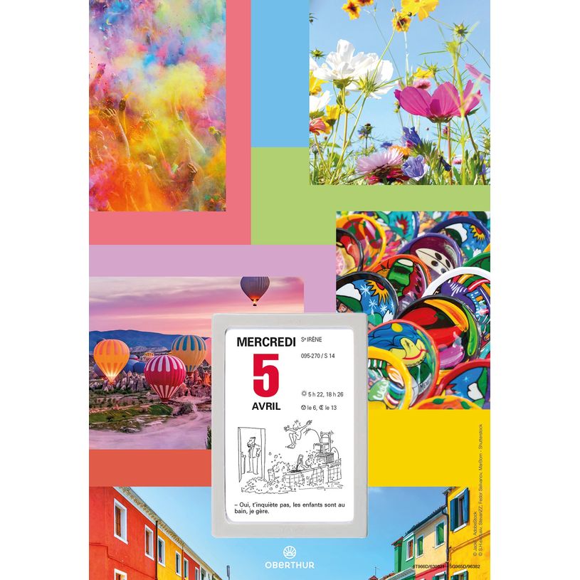 3664447162027-Oberthur - Plaque nova avec bloc éphéméride illustrée - 18 x 26 cm - disponible dans d-P_405149422_4-3
