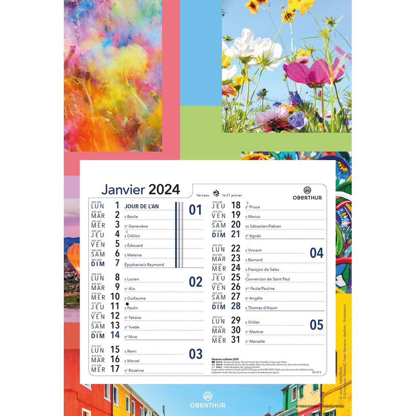 3664447162041-Calendrier mensuel en papier sur plaque nova - 18 x 26 cm - différents modèles disponibl-P_405149424_4-3