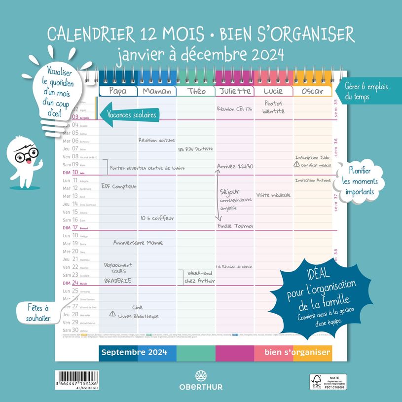 3664447152486-Calendrier mensuel d'organisation - 30 x 30 cm - Oberthur-P_405149426_1-0