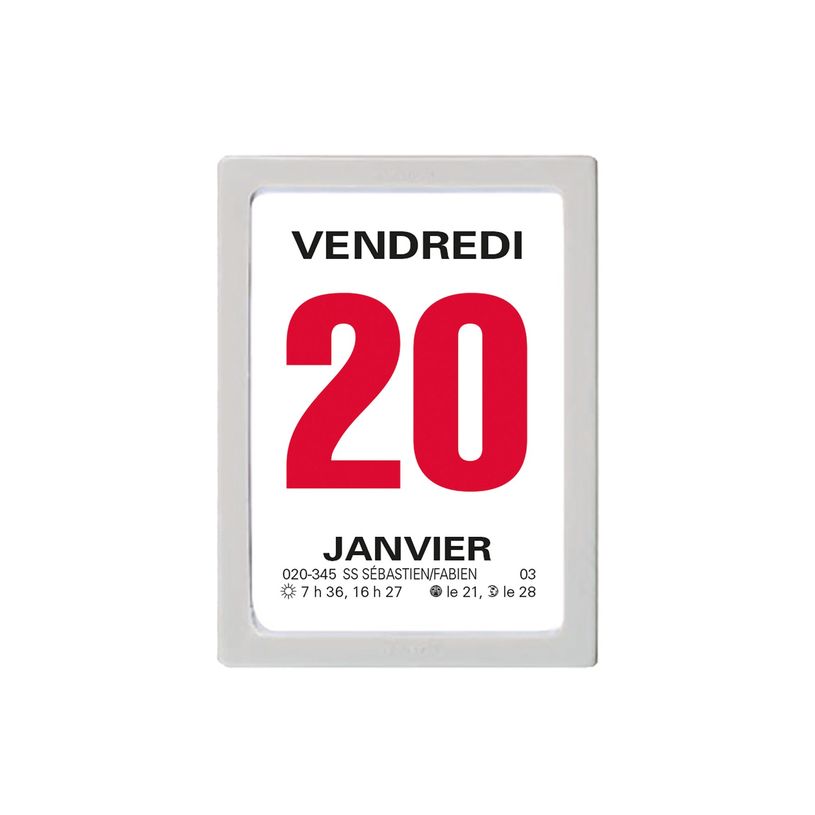 3664447154954-Oberthur - Bloc éphéméride classique - 4 x 6 cm - gris-P_405149429_1-0