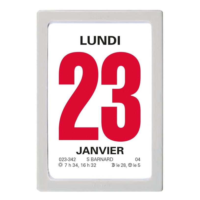 3664447152523-Oberthur - Bloc éphéméride classique - 6 x 9 cm - gris-P_405149430_1-0