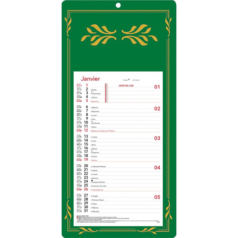 3664447152585-Calendrier mensuel en papier sur plaque skytos - 16 x 33 cm - disponible dans différentes-P_405149437_3-2