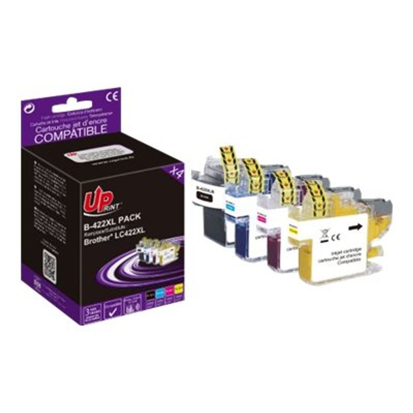 3584770912178-Cartouche compatible Brother LC422XL - pack de 4 - noir, cyan, magenta, jaune - Uprint-P_405149470_1-0