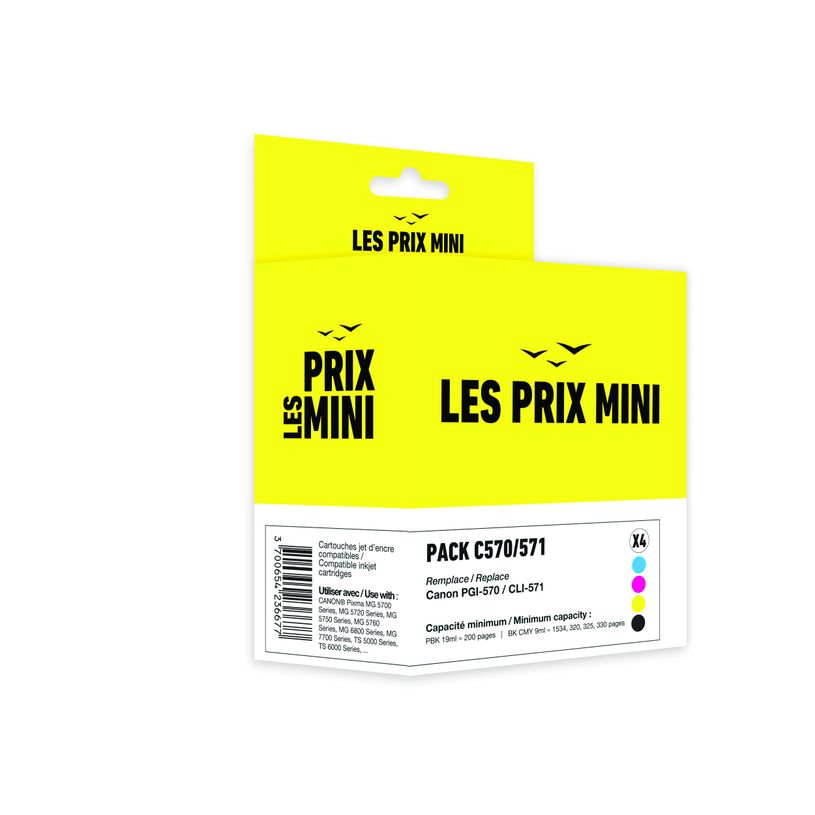 Cartouches D’encre Compatibles Pour Canon PGI-570 CLI-571 - Haute Qualité - Compatible Pixma MG5750, TS5055, MG6850 Et Autres - Noir Et Couleurs - Rendement Jusqu’à 810 Pages